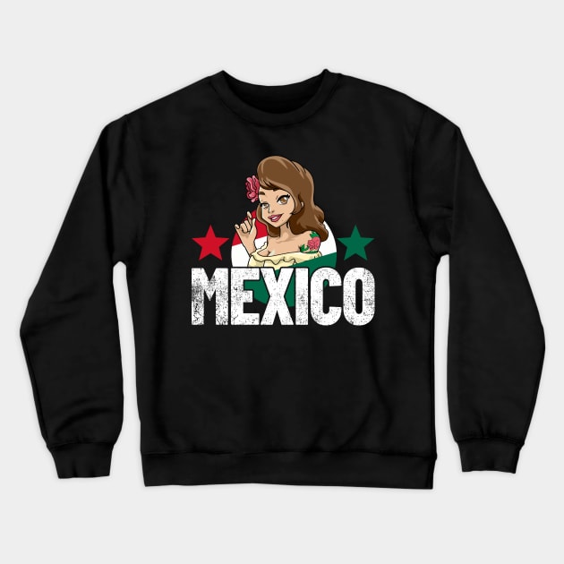 Mexicana Mexico Mexican Flag Crewneck Sweatshirt by KAWAIITEE